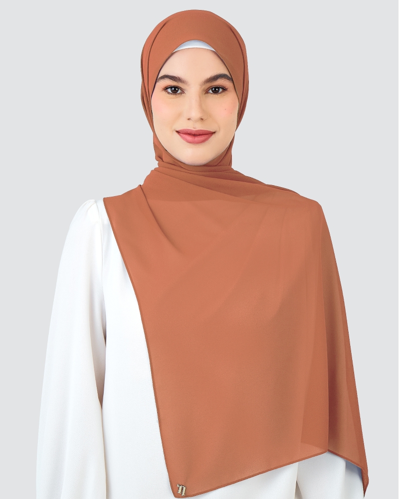 Image of RAYA CHIFFON SHAWL - SPICE