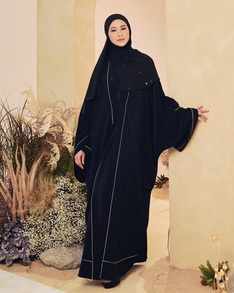 AALISHA CARDIGAN ABAYA BLACK