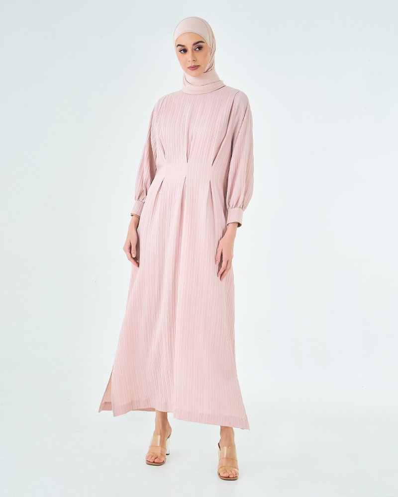 X-PRESS RUCHED DRESS - DUSTY PINK