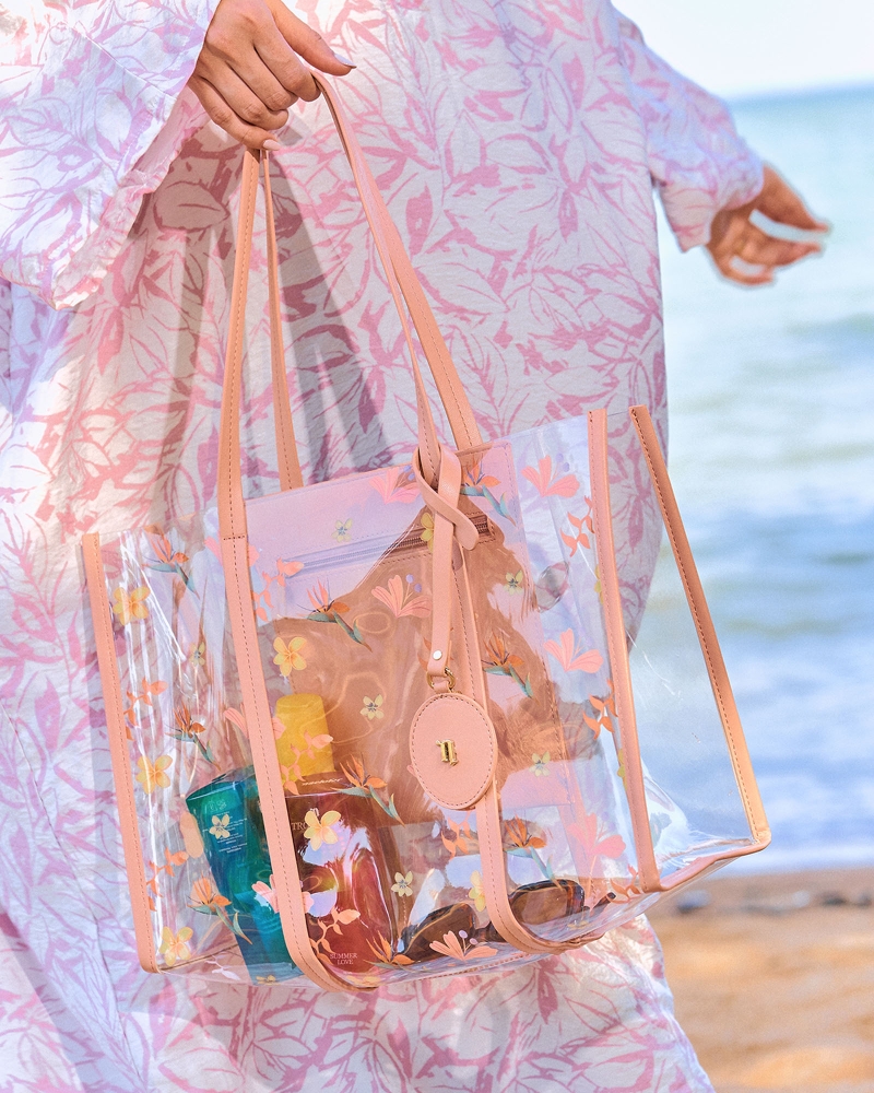 Image of TROPICOLO CLEAR TOTE BAG - APRICOT