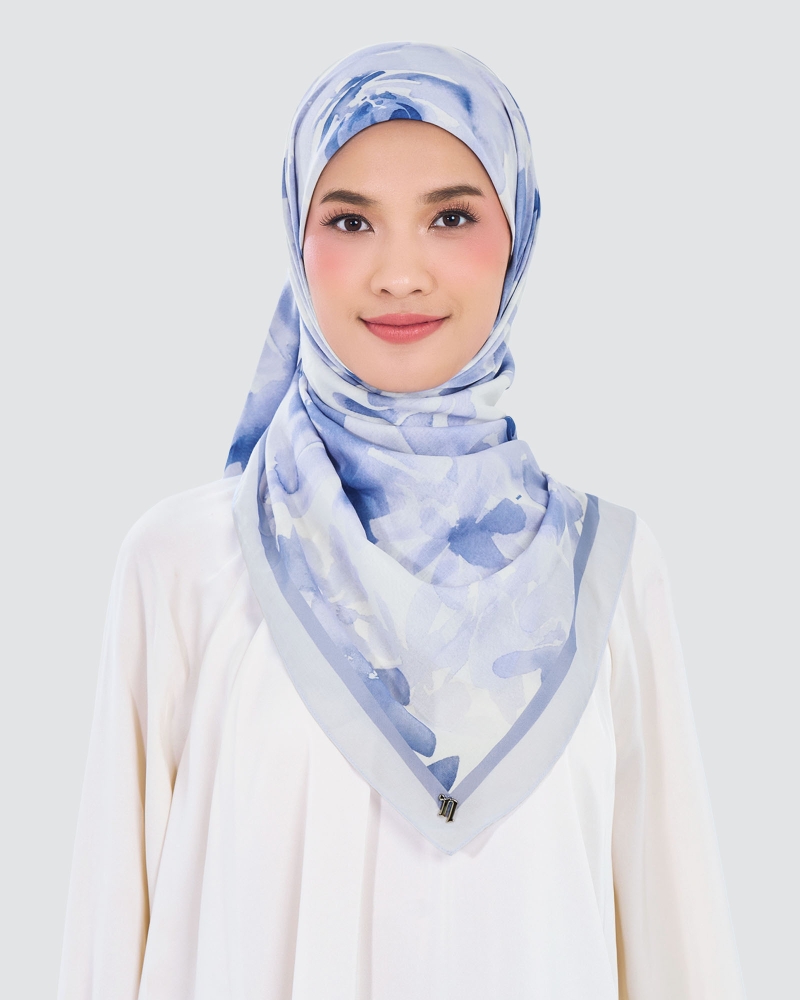 Image of WATERCOLOUR COTTON VOILE SQUARE - AQUARELLE