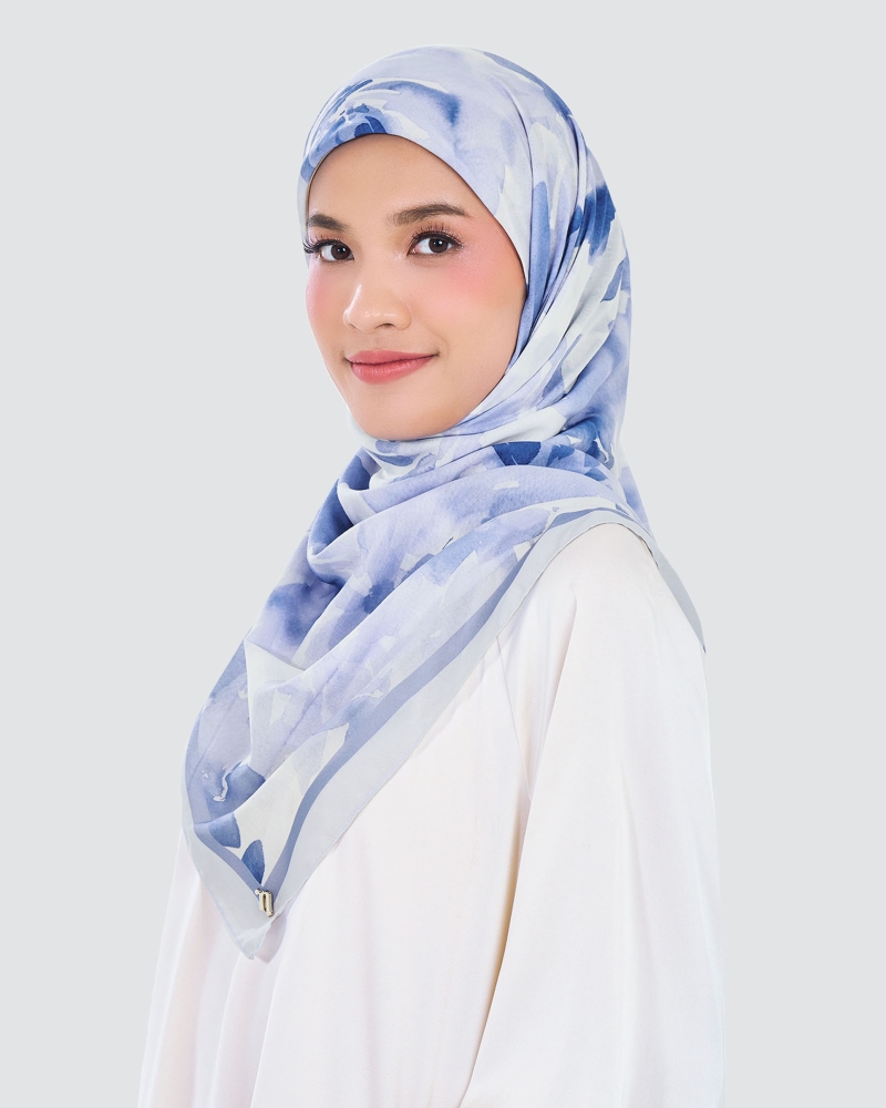 Image of WATERCOLOUR COTTON VOILE SQUARE - AQUARELLE