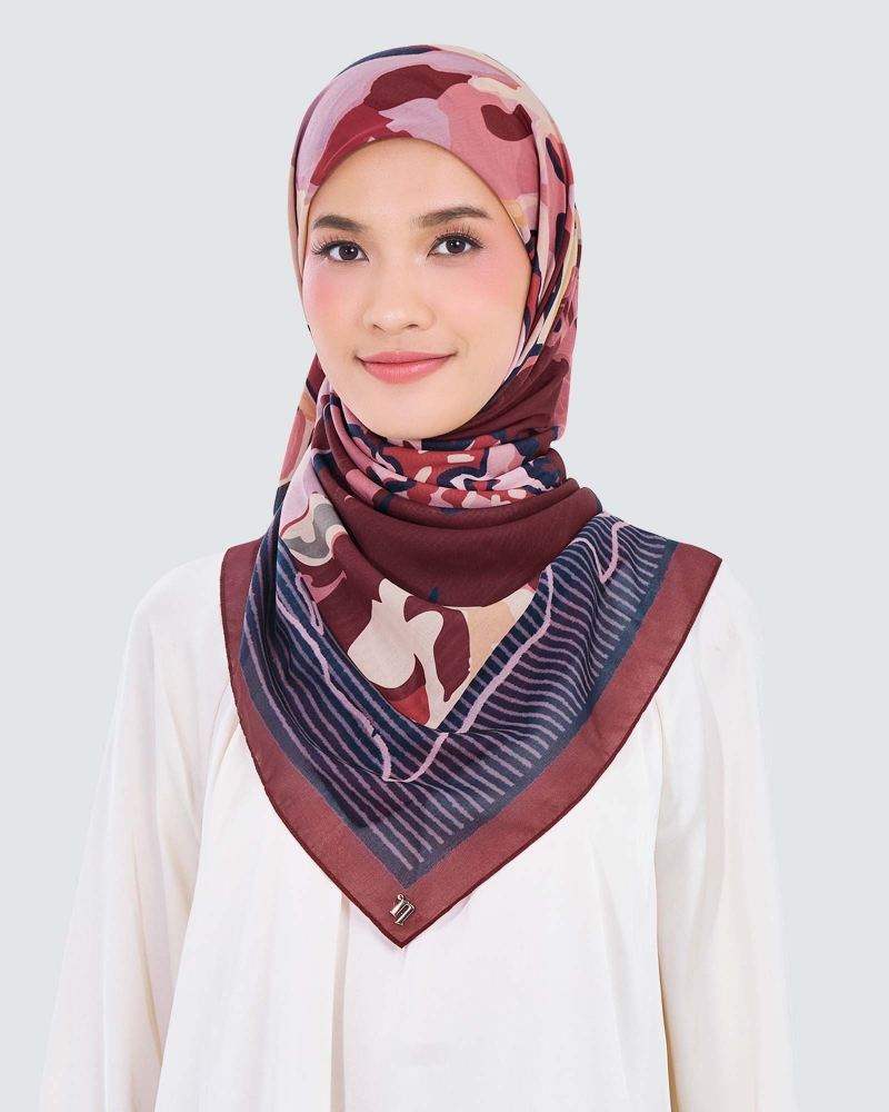 Image of WATERCOLOUR COTTON VOILE SQUARE - BOTANICA