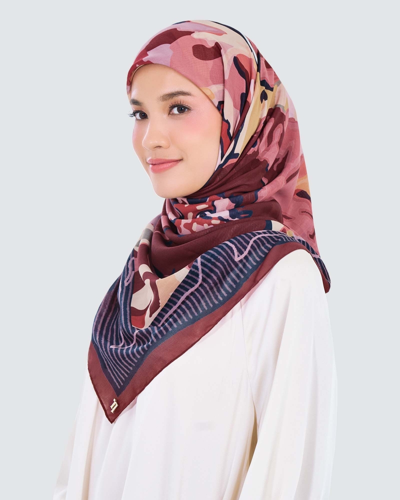 Image of WATERCOLOUR COTTON VOILE SQUARE - BOTANICA