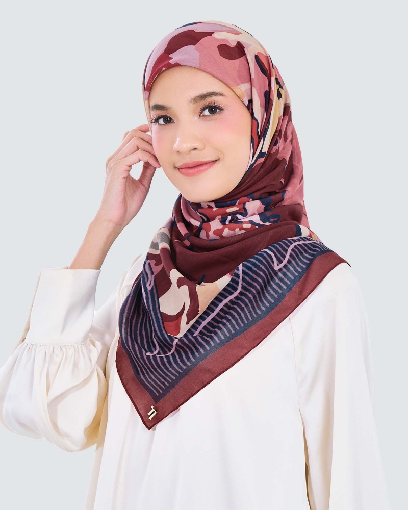 Image of WATERCOLOUR COTTON VOILE SQUARE - BOTANICA