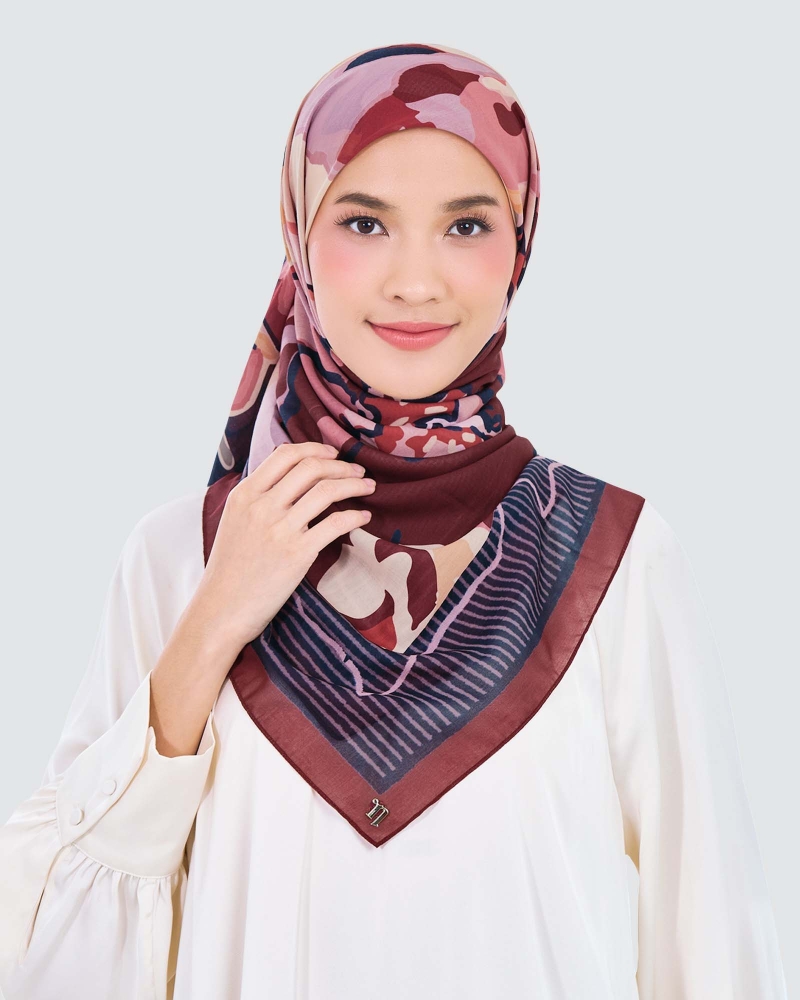 Image of WATERCOLOUR COTTON VOILE SQUARE - BOTANICA