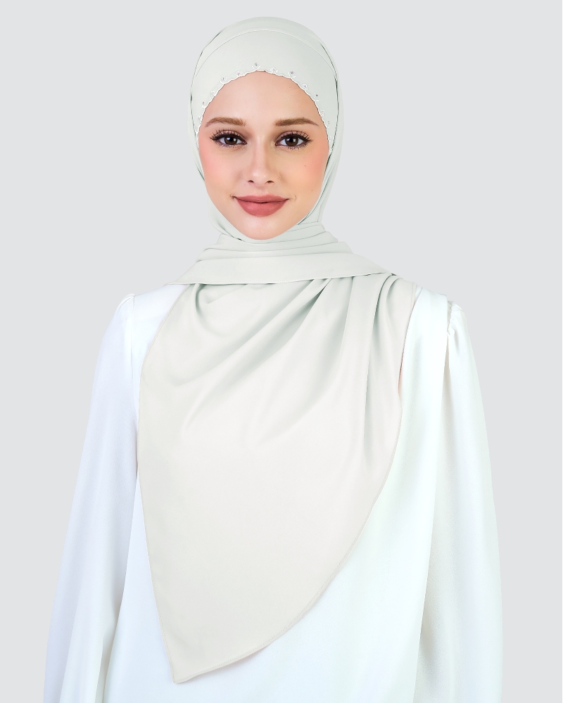 Image of WIDURI EMBROIDERED CRYSTAL SEMI-INSTANT SHAWL - PORCELAIN