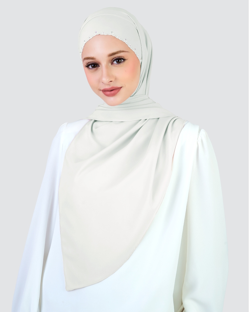 Image of WIDURI EMBROIDERED CRYSTAL SEMI-INSTANT SHAWL - PORCELAIN