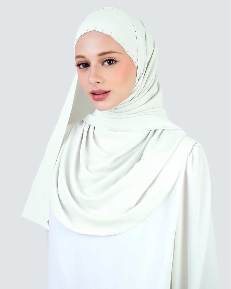 Image of WIDURI EMBROIDERED CRYSTAL SEMI-INSTANT SQUARE - WHITE