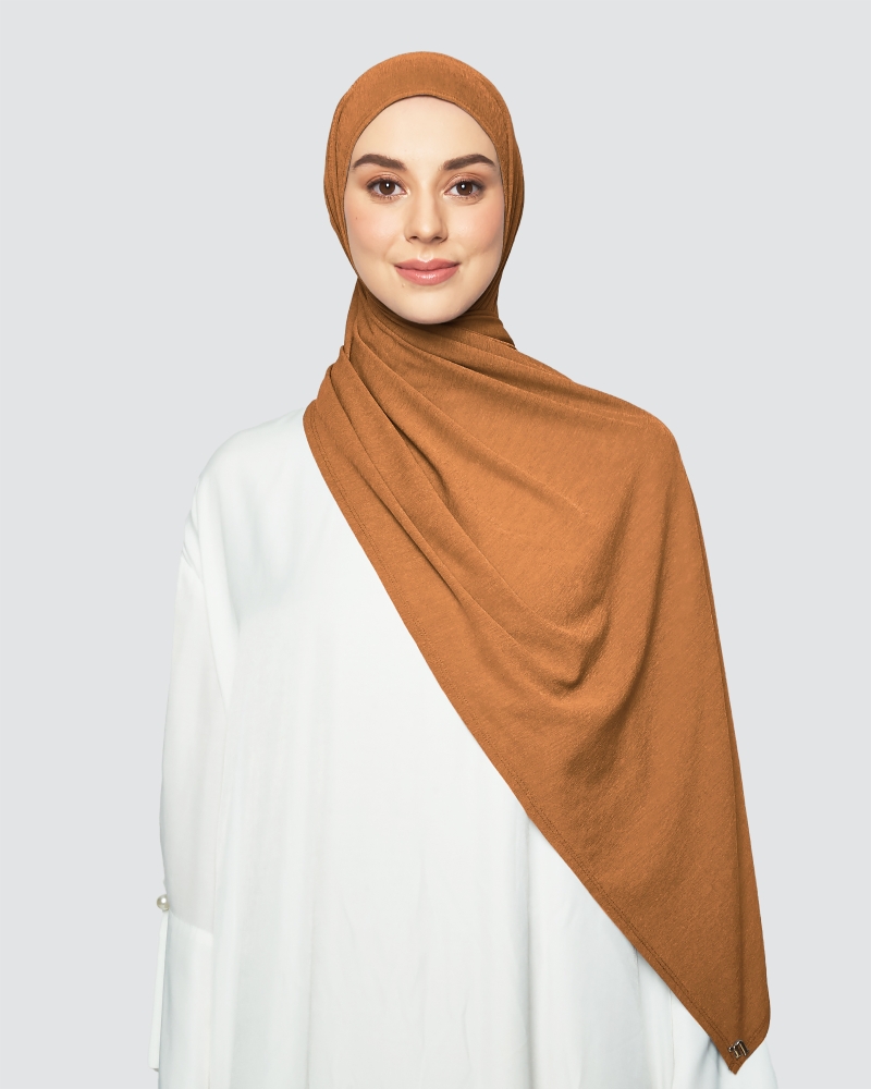 Image of X-PRESS TEXTURED JERSEY SHAWL - SPICE