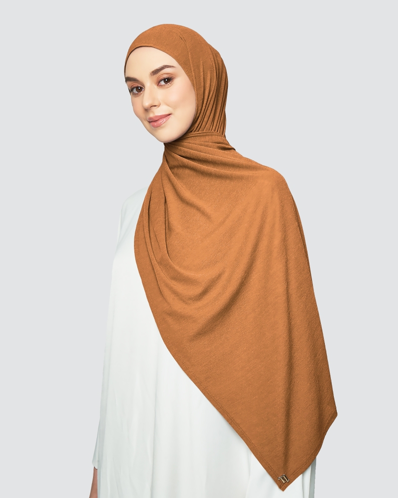 Image of X-PRESS TEXTURED JERSEY SHAWL - SPICE
