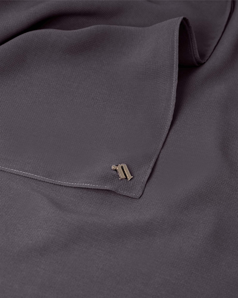 Image of YASMINE WOOL CHIFFON SQUARE - DUSTY GREY