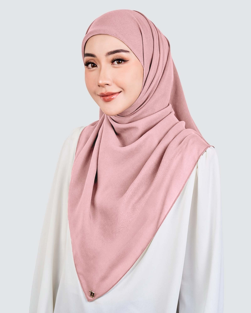 Image of YASMINE WOOL CHIFFON SQUARE - DUSTY LILAC