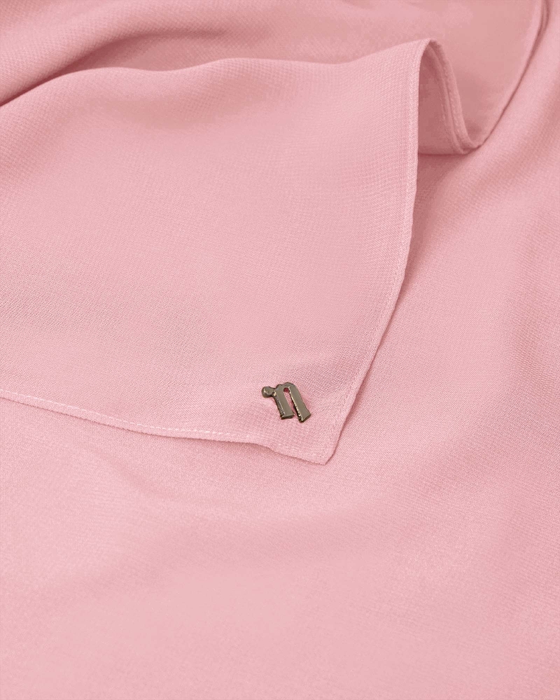 Image of YASMINE WOOL CHIFFON SQUARE - DUSTY LILAC
