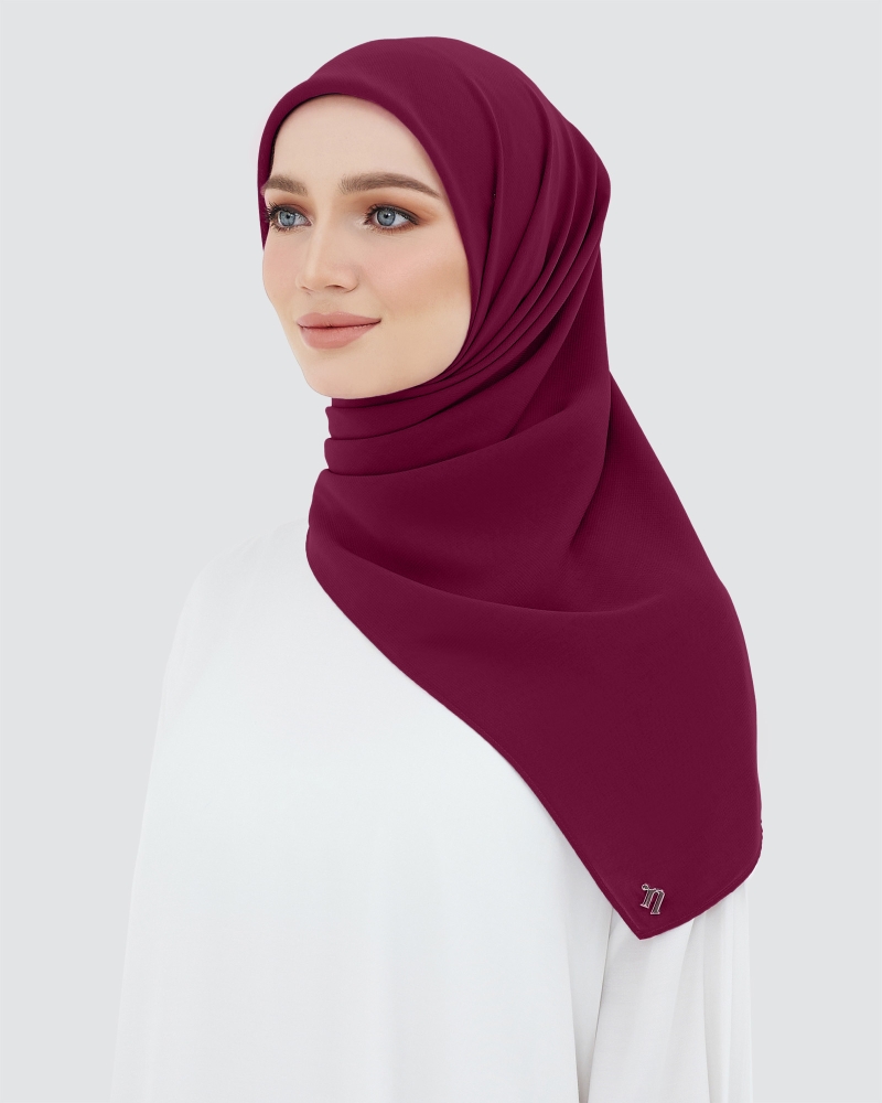 YASMINE WOOL CHIFFON SQUARE - POMEGRANATE