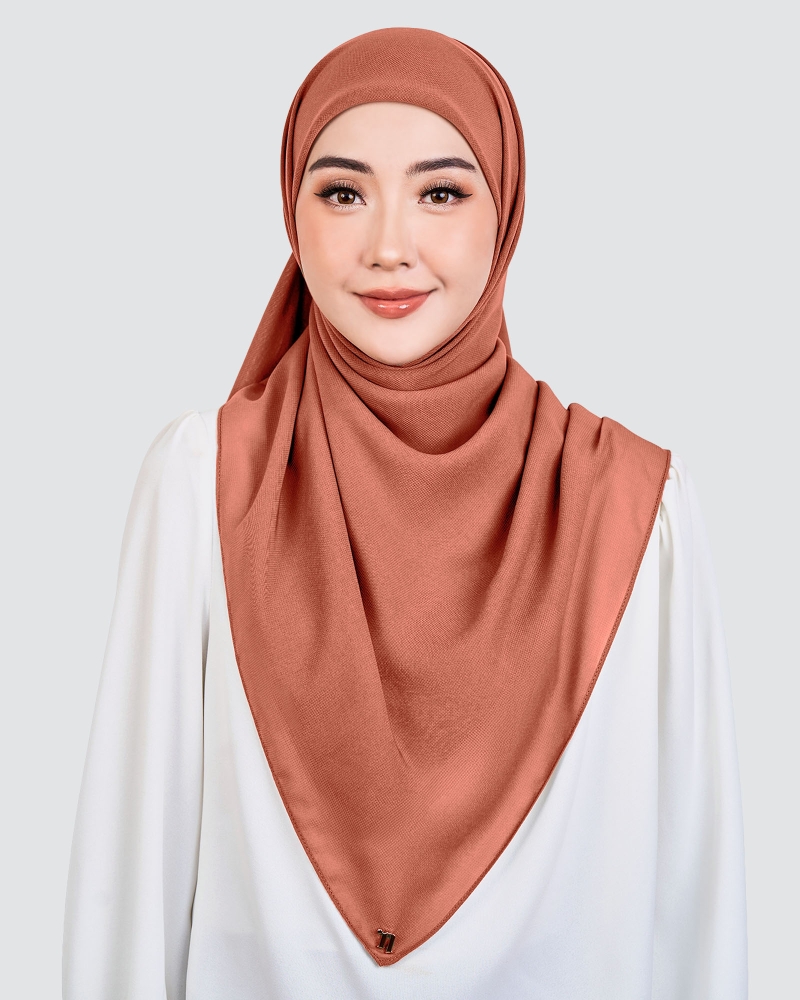 Image of YASMINE WOOL CHIFFON SQUARE - ROSE