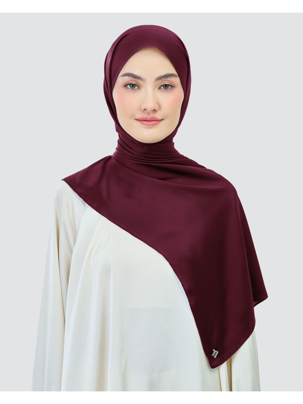 AMAYA SATIN SHAWL - BURGUNDY