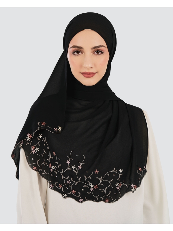 CENDANA SULAM CRYSTAL SHAWL - BLACK