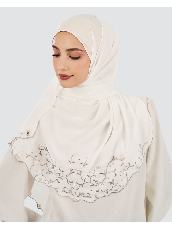 CENDANA SULAM CRYSTAL SHAWL - WHITE