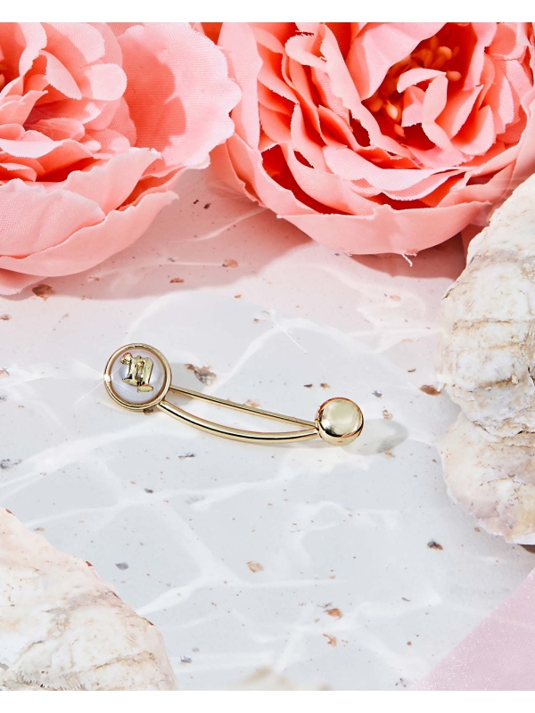 CURVED BROOCH PIN - GOLD