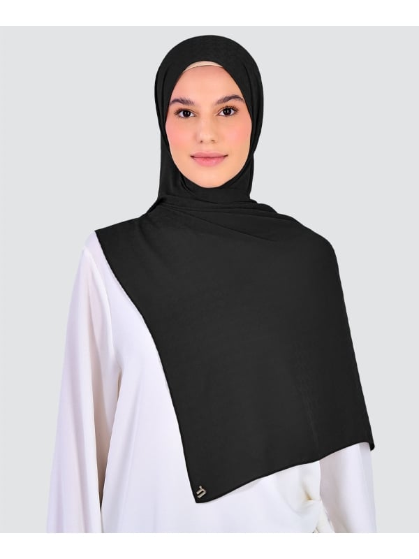 GAIA CHIFFON SHAWL - BLACK