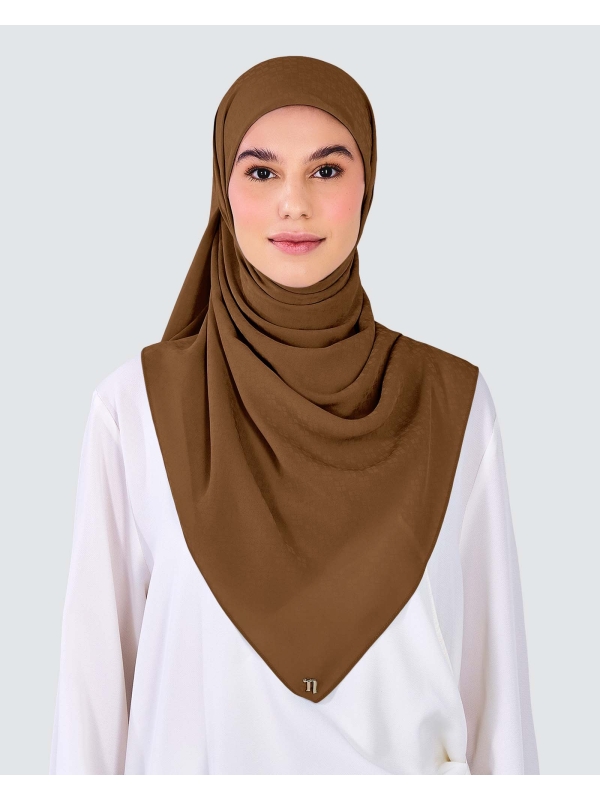 GAIA CHIFFON SQUARE - BROWN