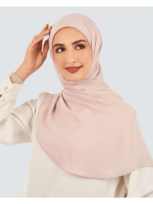LADY GRACE CRYSTAL CHIFFON SHAWL - PINK OPAL