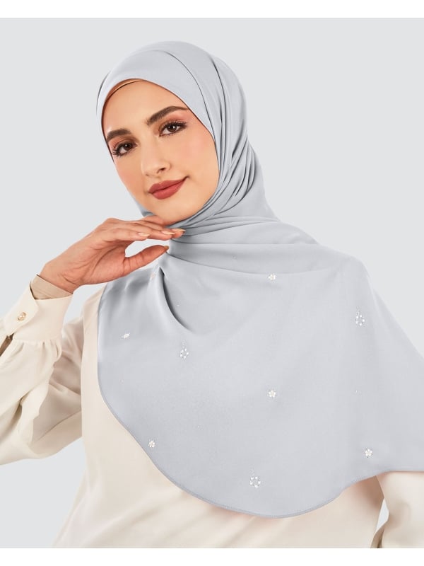 LADY GRACE CRYSTAL CHIFFON SHAWL - SKYLINE