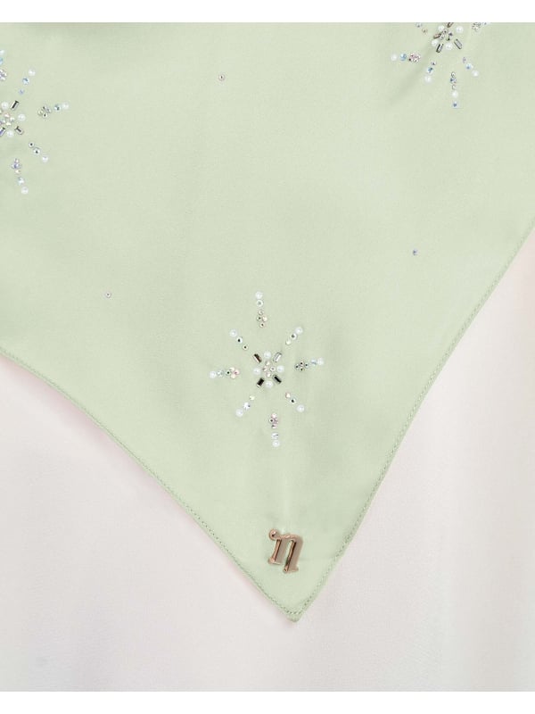 LADY MARISA CRYSTAL MATTE SATIN SHAWL - PEPPERMINT