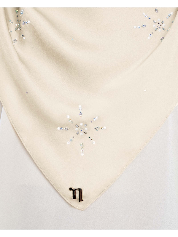 LADY MARISA CRYSTAL MATTE SATIN SQUARE - CREAM