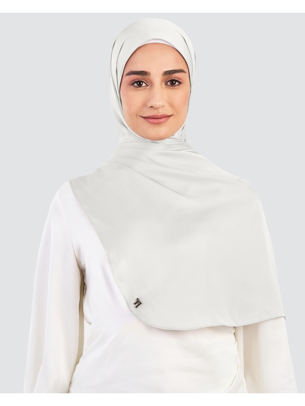 LUNA SATIN SHAWL - COLD GREY