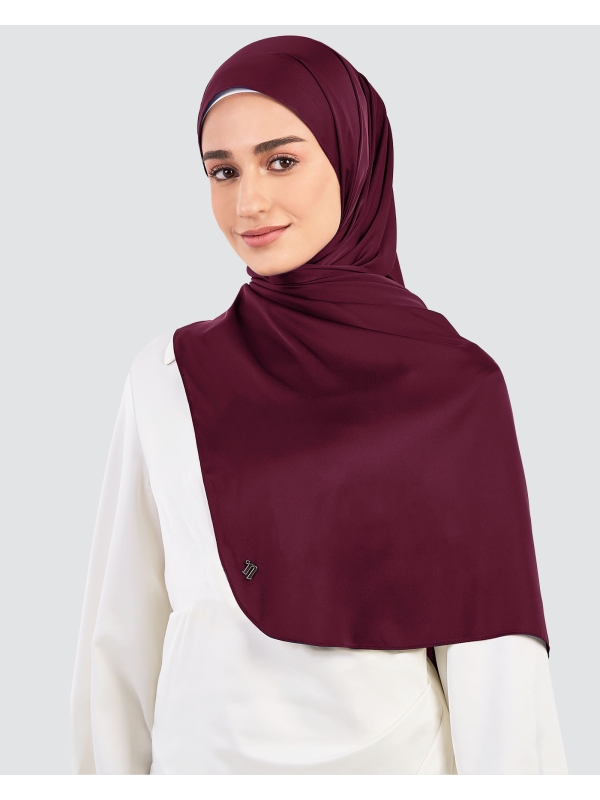 LUNA SATIN SHAWL - MAROON