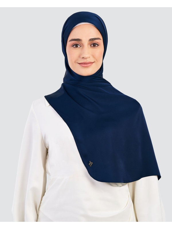LUNA SATIN SHAWL - MIDNIGHT BLUE