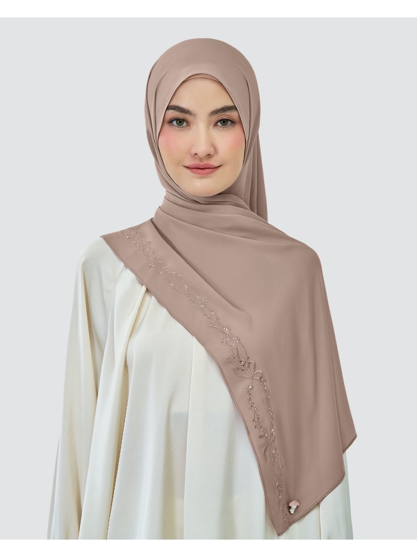 MY MELODY & NAELOFAR EMBROIDERED SHAWL - COOKIE