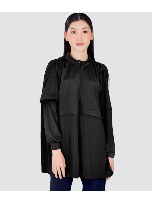 nPOWER MODEST SWIM ZIP TOP - METEORITE