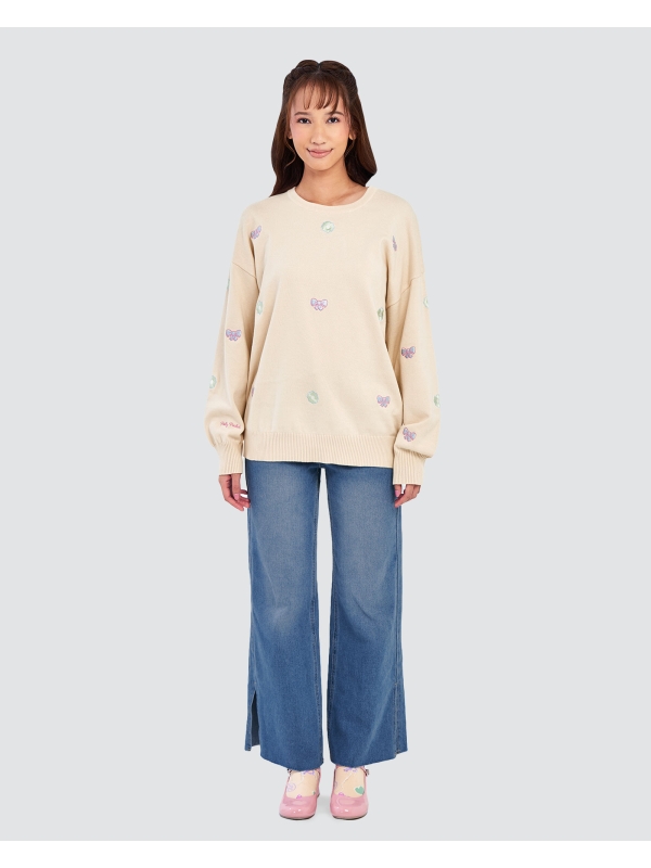POLLY POCKET X NAELOFAR BOW JUMPER - SNUGGLE CLOUD