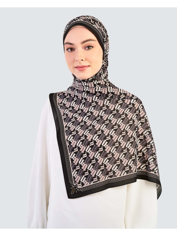 PUZZLE SHAWL - BLACK SMOKE