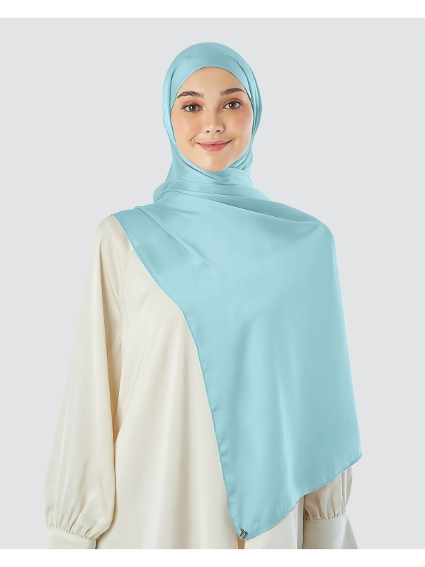 SATIN SHAWL - COOL BLUE