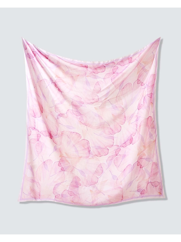 WATERCOLOUR COTTON VOILE SQUARE - BLOOM VEIL