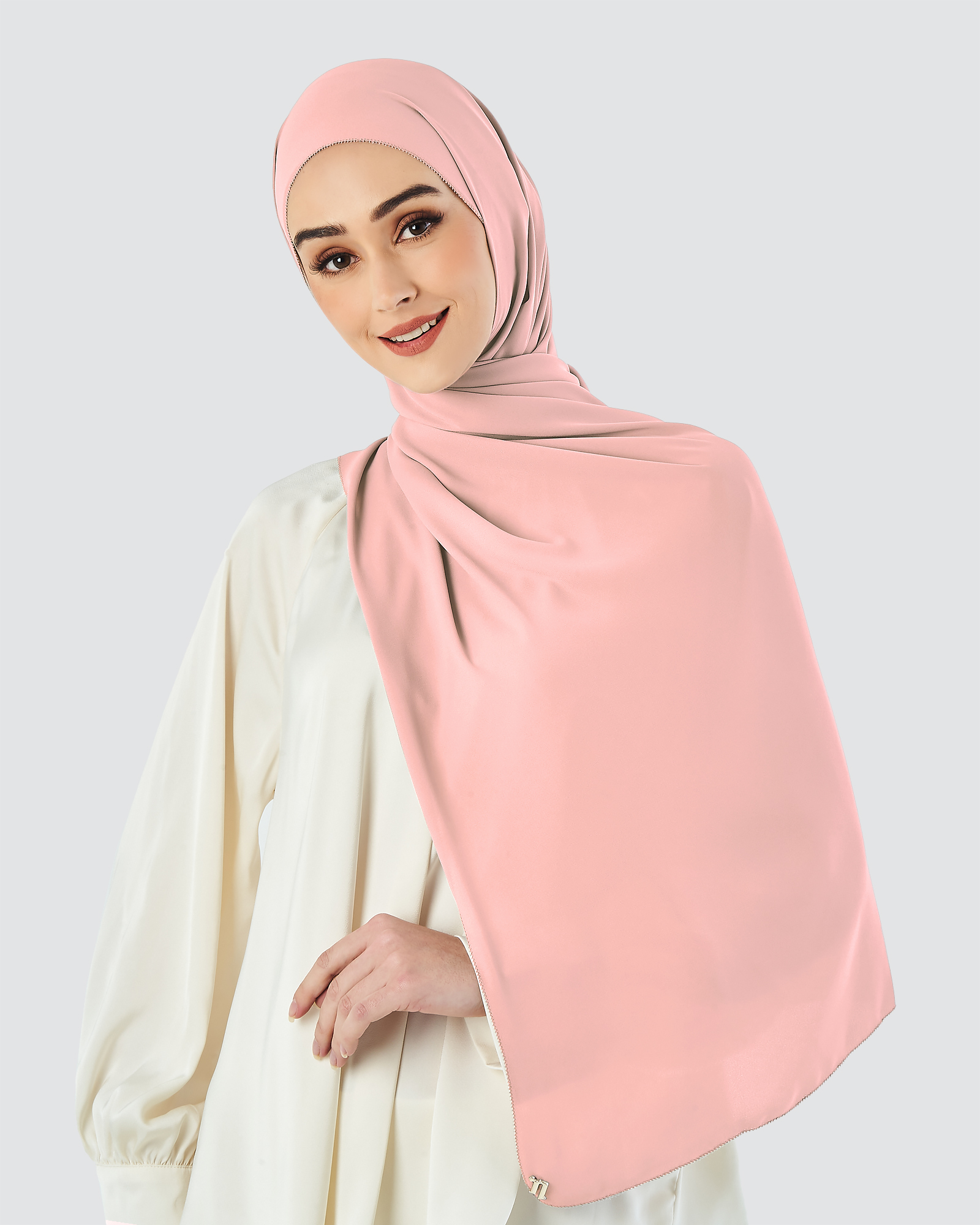 EILA CHIFFON SHAWL BLUSH PINK