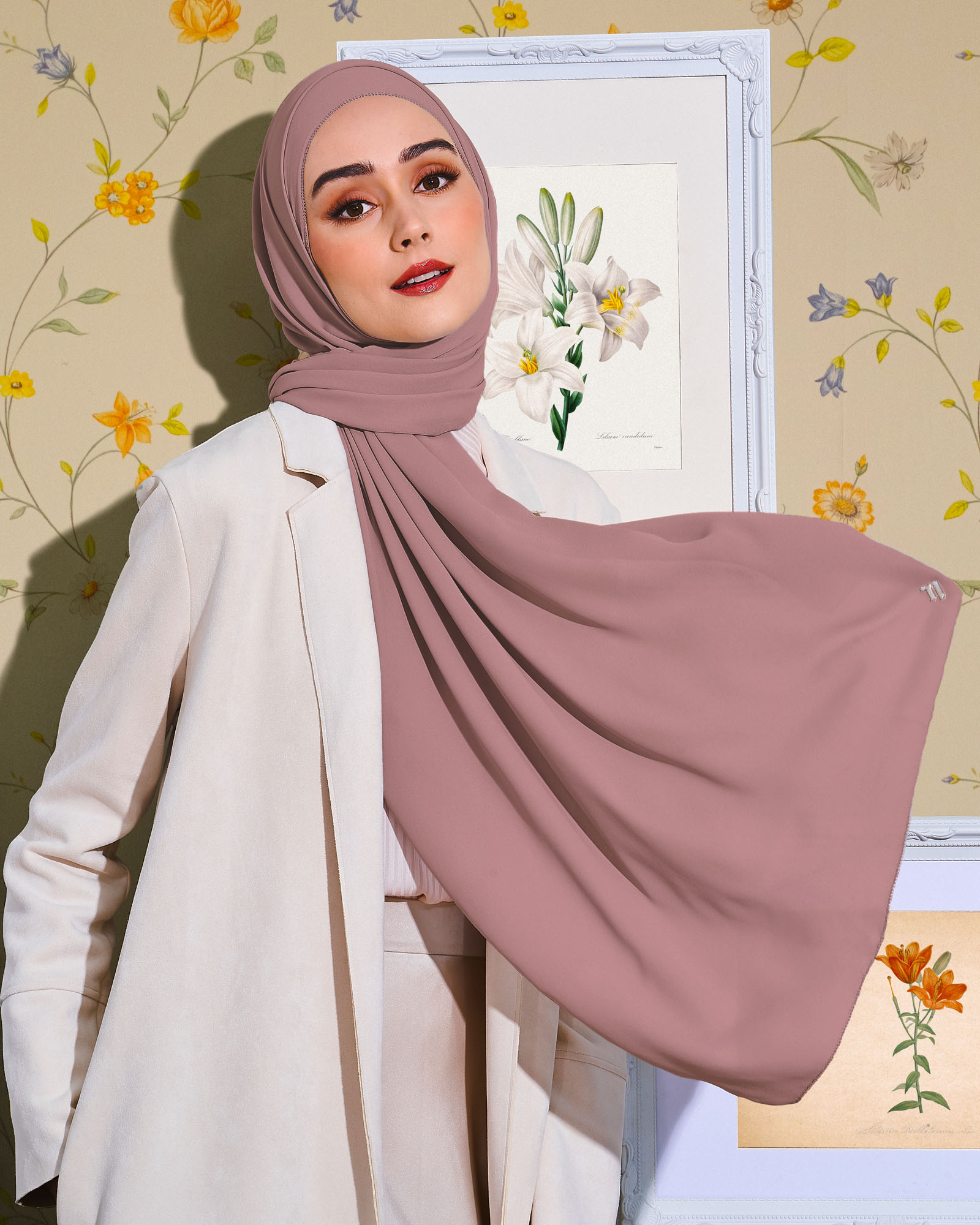 pleated chiffon shawl