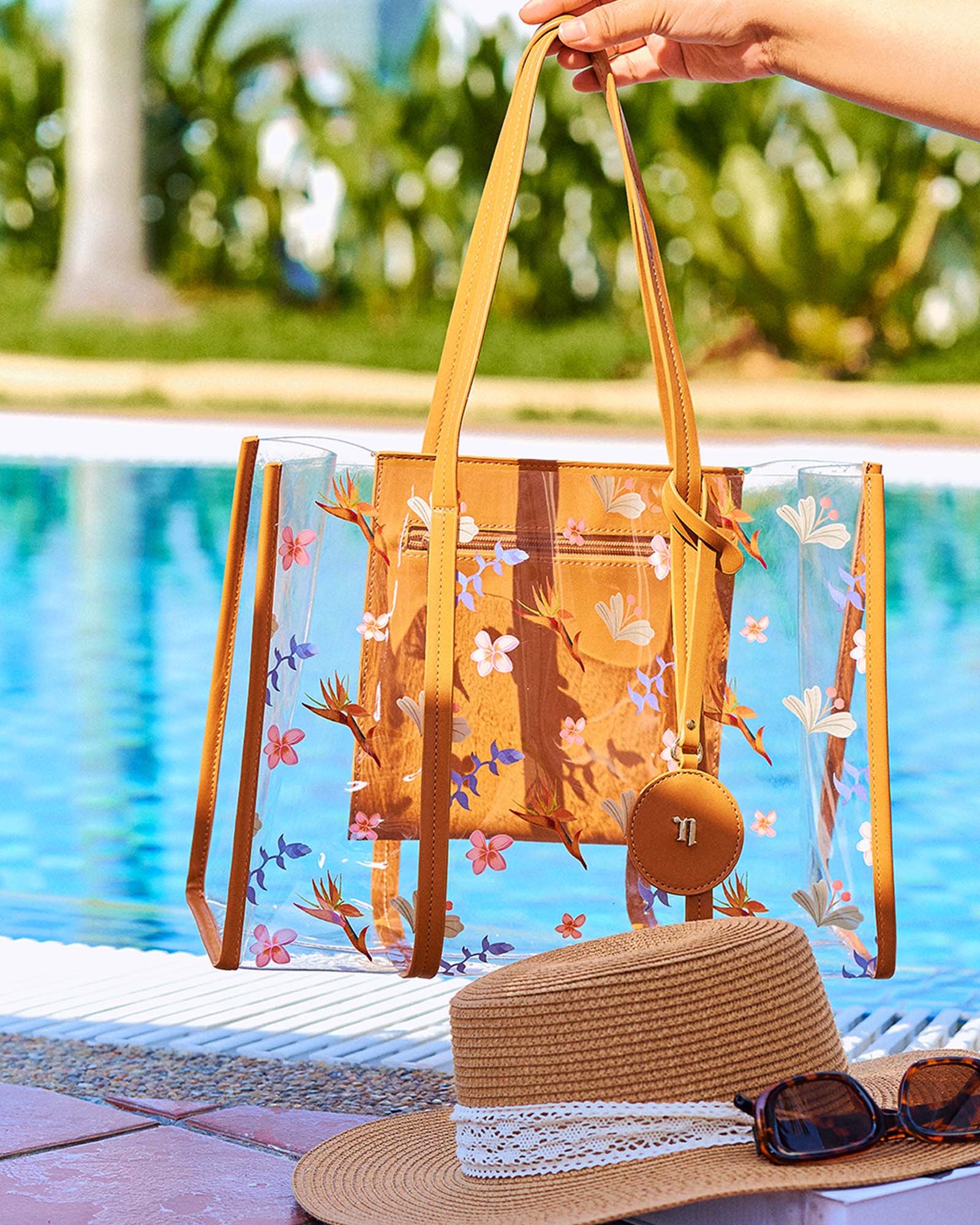 TROPICOLO CLEAR TOTE BAG CINNAMON