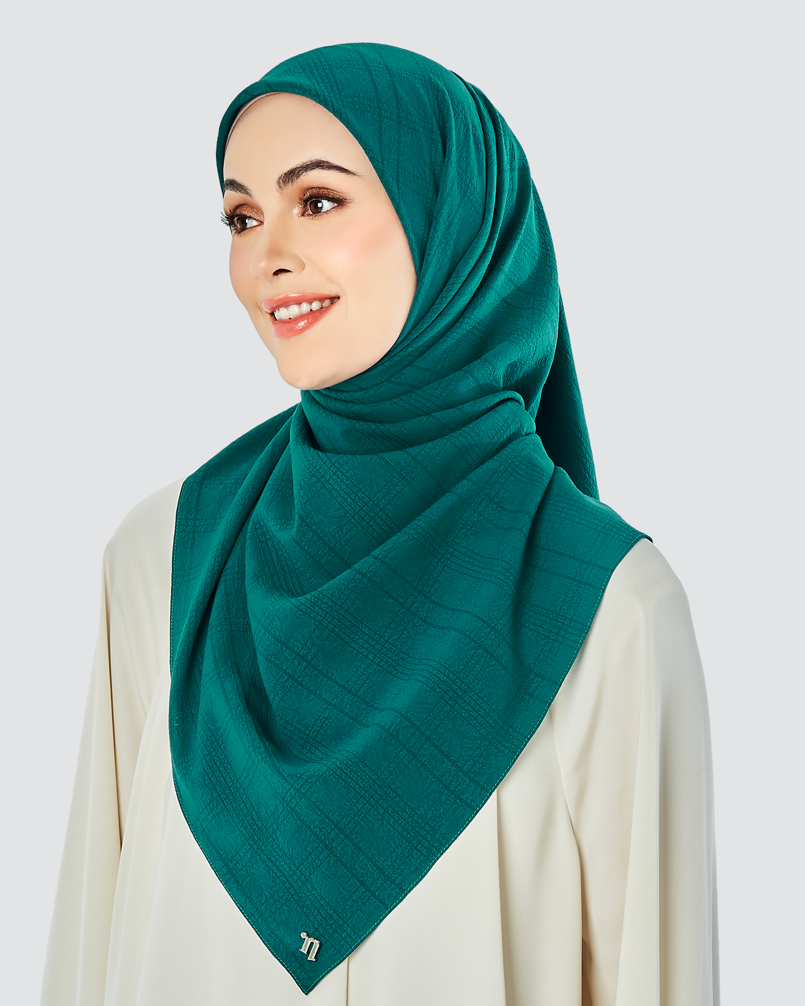 X-PRESS TEXTURED CHIFFON SQUARE DARK TEAL